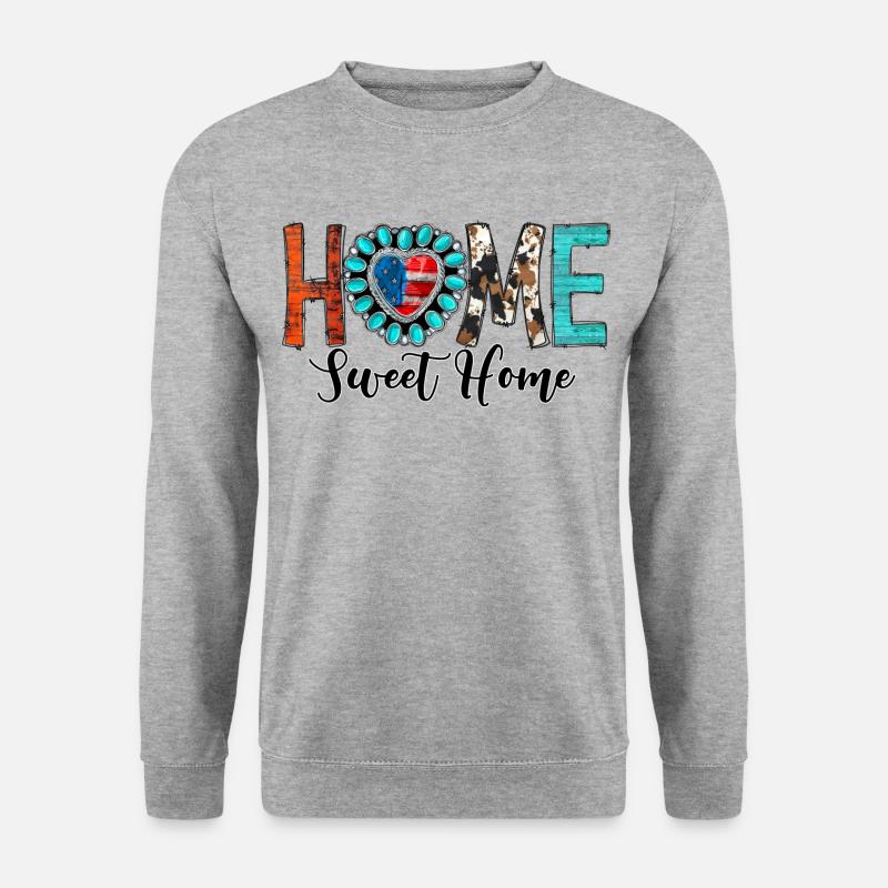 Home Sweet Home - Unisex Pullover - Weißgrau meliert