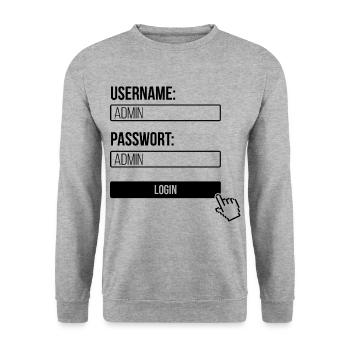 Admin Administrator Computer Science Computer - Unisex Sweatshirt - salt & pepper - Front - Alina (178cm) & Michal (187cm)