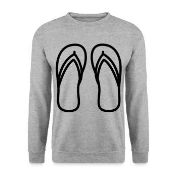 Flip-flops icon - Unisex Sweatshirt - salt & pepper - Front - Alina (178cm) & Michal (187cm)