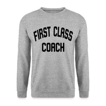 First Class Coach - Unisex Pullover - Weißgrau meliert - Vorne - Alina (178cm) & Michal (187cm)