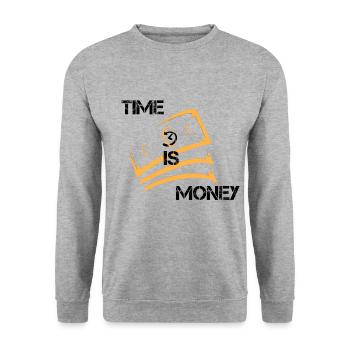 money - Unisex Sweatshirt - salt & pepper - Front - Alina (178cm) & Michal (187cm)
