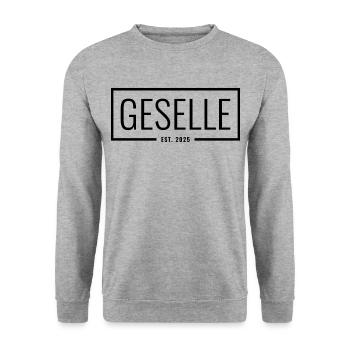 Geselle Est. 2025 - Unisex Pullover - Weißgrau meliert - Vorne - Alina (178cm) & Michal (187cm)