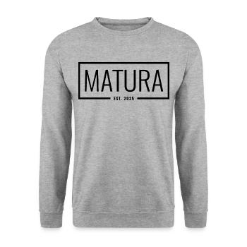 Matura Est. 2025 - Unisex Pullover - Weißgrau meliert - Vorne - Alina (178cm) & Michal (187cm)