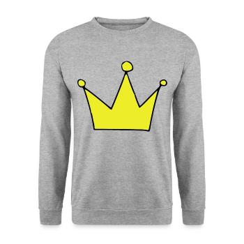 Krone Prinz Prinzessin prince princess - Unisex Pullover - Weißgrau meliert - Vorne - Alina (178cm) & Michal (187cm)