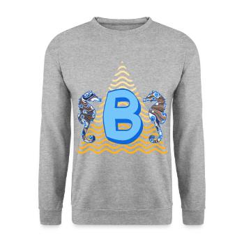 hippocampe e 262 b - Sweat-shirt Unisexe - gris chiné - Devant - Alina (178cm) & Michal (187cm)