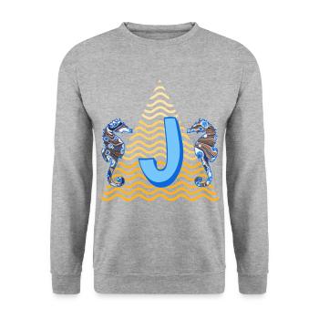 Hippocampe E 262 J - Sweat-shirt Unisexe - gris chiné - Devant - Alina (178cm) & Michal (187cm)