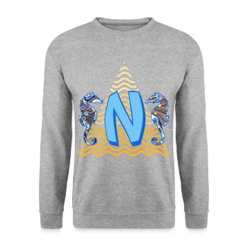 Seahorse E 262 N - Sweat-shirt Unisexe - gris chiné - Devant - Alina (178cm) & Michal (187cm)