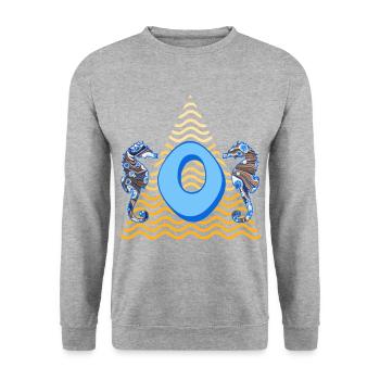 Hippocampe E 262 O - Sweat-shirt Unisexe - gris chiné - Devant - Alina (178cm) & Michal (187cm)