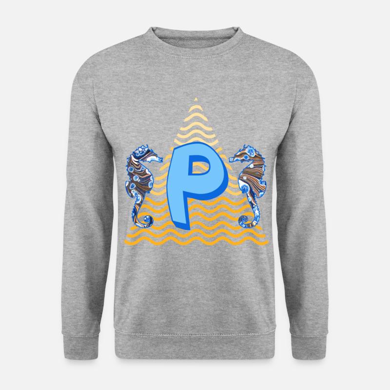 seepferdchen e 262 p - Unisex Pullover - Weißgrau meliert