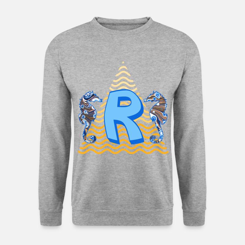 seepferdchen e 262 r - Unisex Pullover - Weißgrau meliert