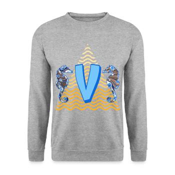 Seahorse E 262 V - Sweat-shirt Unisexe - gris chiné - Devant - Alina (178cm) & Michal (187cm)