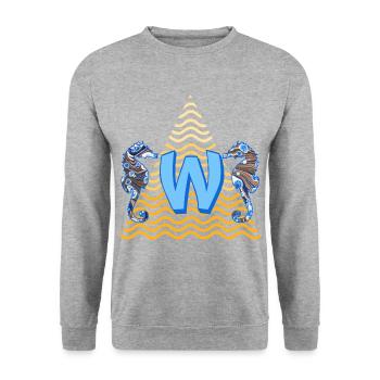 Seahorse E 262 W - Sweat-shirt Unisexe - gris chiné - Devant - Alina (178cm) & Michal (187cm)