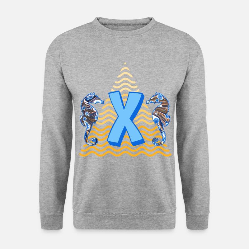seepferdchen e 262 x - Unisex Pullover - Weißgrau meliert