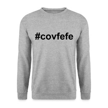#covfefe - black - Unisex Pullover - Weißgrau meliert - Vorne - Alina (178cm) & Michal (187cm)