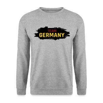 Équipe Allemagne Button - Sweat-shirt Unisexe - gris chiné - Devant - Alina (178cm) & Michal (187cm)
