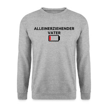 Vater Papa Single Alleinerziehend - Unisex Pullover - Weißgrau meliert - Vorne - Alina (178cm) & Michal (187cm)
