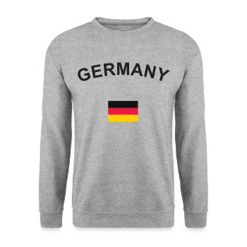 Deutschland - Unisex Pullover - Weißgrau meliert - Vorne - Alina (178cm) & Michal (187cm)
