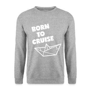 Born to cruise_ - Unisex Pullover - Weißgrau meliert - Vorne - Alina (178cm) & Michal (187cm)