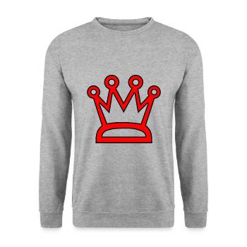 Crown - Unisex Sweatshirt - salt & pepper - Front - Alina (178cm) & Michal (187cm)
