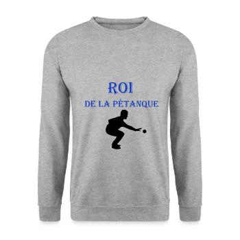 Roi de la petanque - Sweat-shirt Unisexe - gris chiné - Devant - Alina (178cm) & Michal (187cm)