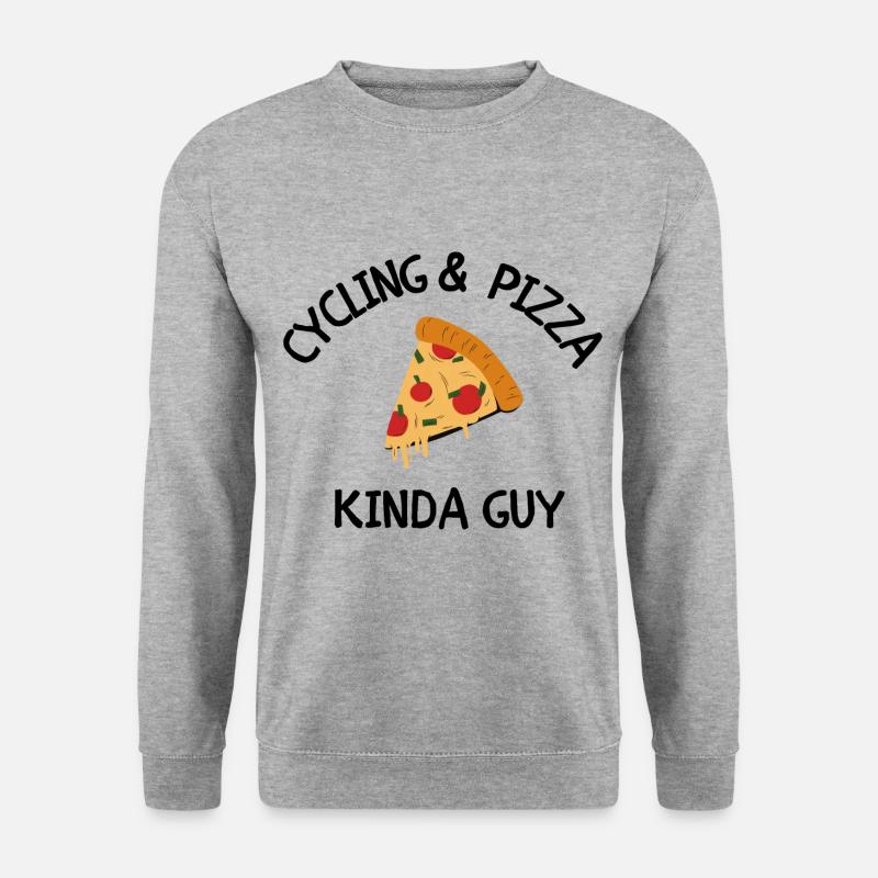 Cyclisme & pizza un peu gars - Sweat-shirt Unisexe - gris chiné