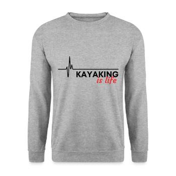 Kayaking is life. - Unisex Sweatshirt - salt & pepper - Front - Alina (178cm) & Michal (187cm)