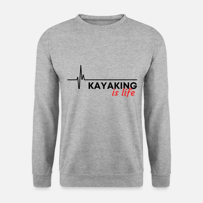 Kajakfahren ist Leben. - Unisex Pullover - Weißgrau meliert