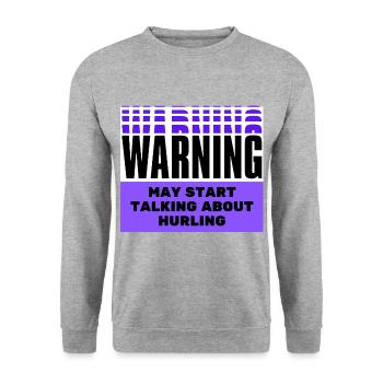 Warnung kann beginnen, über Schleudern zu sprechen. - Unisex Pullover - Weißgrau meliert - Vorne - Alina (178cm) & Michal (187cm)
