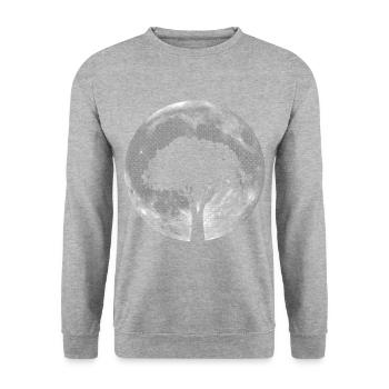 MOND TREE black and white, retro, grid effect - Unisex Sweatshirt - salt & pepper - Front - Alina (178cm) & Michal (187cm)