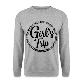 Voyage de fille Cool Girls Voyage Week-end Cadeau de vacances - Sweat-shirt Unisexe - gris chiné - Devant - Alina (178cm) & Michal (187cm)