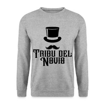 Tribu del Novio Groom's Tribe Wedding Groomsmen - Unisex Sweatshirt - salt & pepper - Front - Alina (178cm) & Michal (187cm)