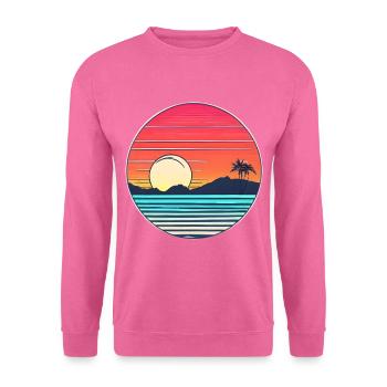 Vintage Beach Landscape turq - Sweat-shirt Unisexe - rose - Devant
