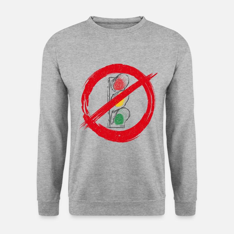 Ampel Ampelregierung Verbotsschild - Unisex Pullover - Weißgrau meliert