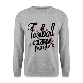 Football Is My Valentine - American Football - Unisex Pullover - Weißgrau meliert - Vorne - Alina (178cm) & Michal (187cm)
