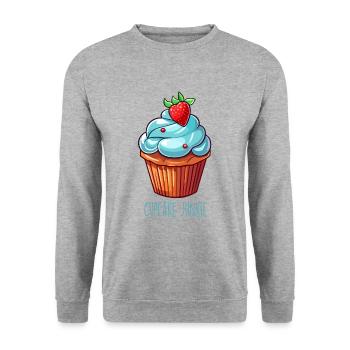Cupcake Junkie Cupcakes Candy Baked Goods - Unisex Sweatshirt - salt & pepper - Front - Alina (178cm) & Michal (187cm)