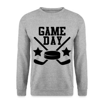 Ice Hockey Game Day - Unisex Sweatshirt - salt & pepper - Front - Alina (178cm) & Michal (187cm)