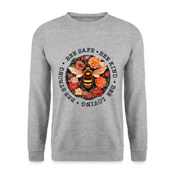 Bee Art Beekeeper Bee Whisperer Saying Sayings - Unisex Sweatshirt - salt & pepper - Front - Alina (178cm) & Michal (187cm)