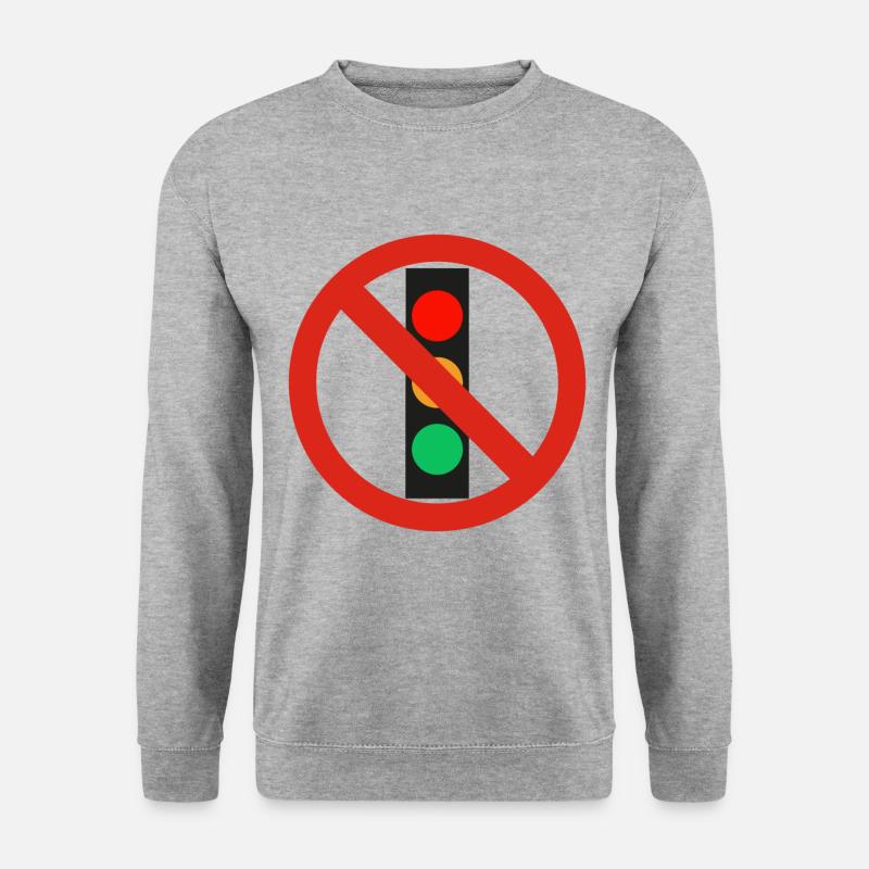 Ampel Ampelregierung Verbotsschild - Unisex Pullover - Weißgrau meliert