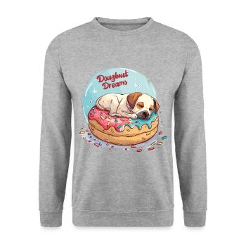 Doughnut Dog Dreams Donut Hunde Träume - Sweat-shirt Unisexe - gris chiné - Devant - Alina (178cm) & Michal (187cm)