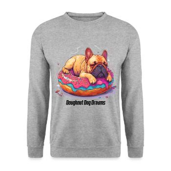 Doughnut Dog Dreams Donut Hunde Träume - Sweat-shirt Unisexe - gris chiné - Devant - Alina (178cm) & Michal (187cm)