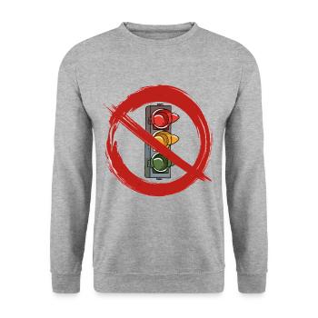 Traffic light, traffic light government, prohibition sign, politics - Unisex Sweatshirt - salt & pepper - Front - Alina (178cm) & Michal (187cm)