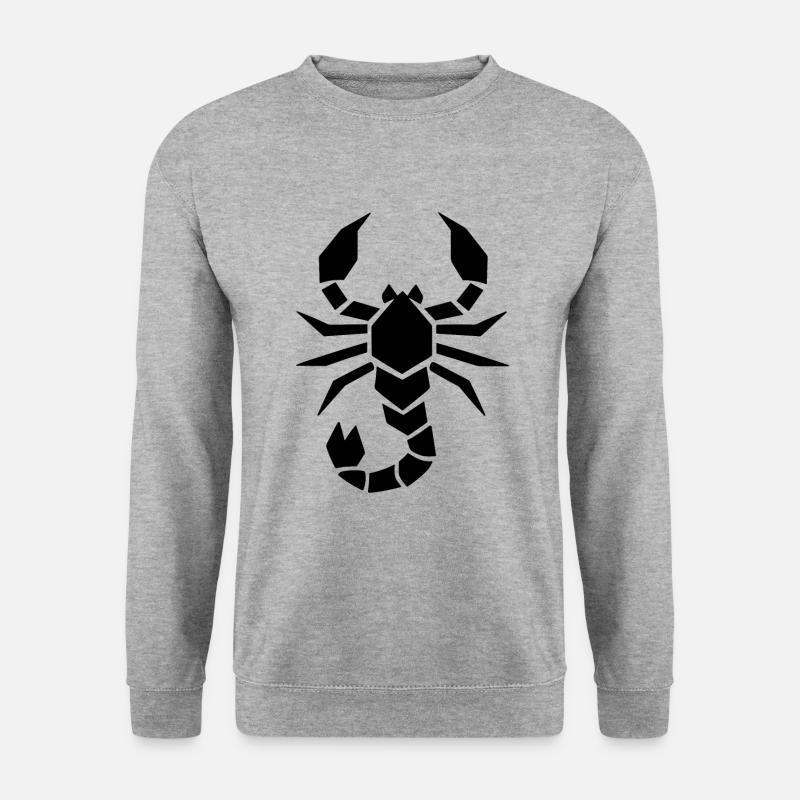 Abstrakter Skorpion Sternzeichen Tierkunst - Unisex Pullover - Weißgrau meliert