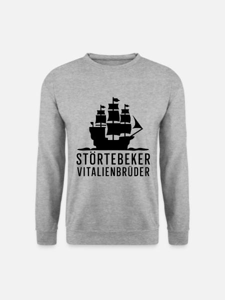 Störtebeker Störtebecker Vitalienbrüder Piraten - Unisex Pullover - Weißgrau meliert