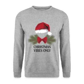 Christmas Vibes Only Santa Hat Christmas - Unisex Sweatshirt - salt & pepper - Front - Alina (178cm) & Michal (187cm)