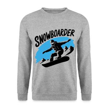 Snowboard Snowboarder Snowboard Sports d’hiver - Sweat-shirt Unisexe - gris chiné - Devant - Alina (178cm) & Michal (187cm)