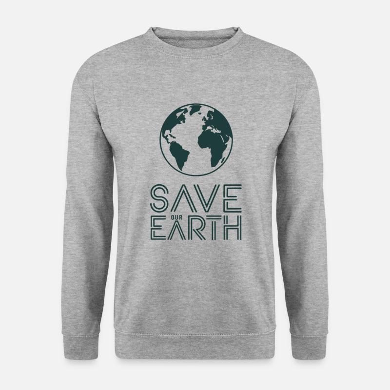 Save our Earth Erde Umweltaktivist - Unisex Pullover - Weißgrau meliert