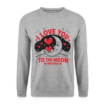 I love you to the Moon and back Valentine's Day - Unisex Sweatshirt - salt & pepper - Front - Alina (178cm) & Michal (187cm)