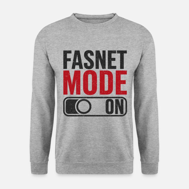 Fasnet Mode On - Unisex Pullover - Weißgrau meliert