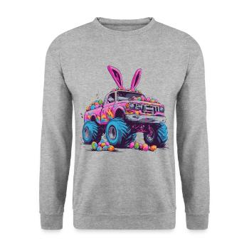 Monster Truck Easter Bunny Easter Monster Truck - Unisex Sweatshirt - salt & pepper - Front - Alina (178cm) & Michal (187cm)