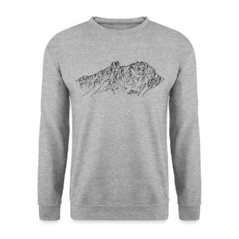 Bischofsmütze, Gosaukamm Salzkammergut Mountains Alps - Unisex Sweatshirt - salt & pepper - Front - Alina (178cm) & Michal (187cm)